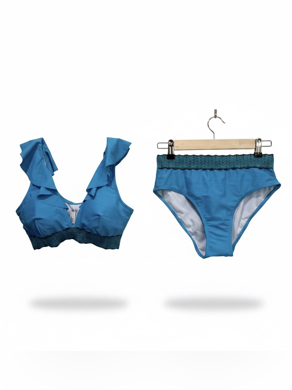 NWT Cupshe Women’s Turquoise Two-Piece Bikini Swim Set Size Small Beach Vacation